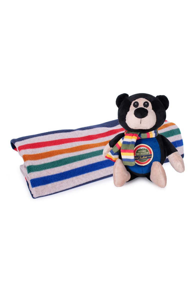 National Park Fleece Crate Blanket, Main, color, YELLOWSTONE BEAR