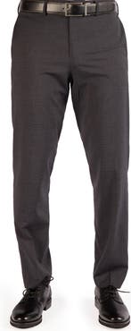 TailorByrd Textured Grid Melange Dress Pants