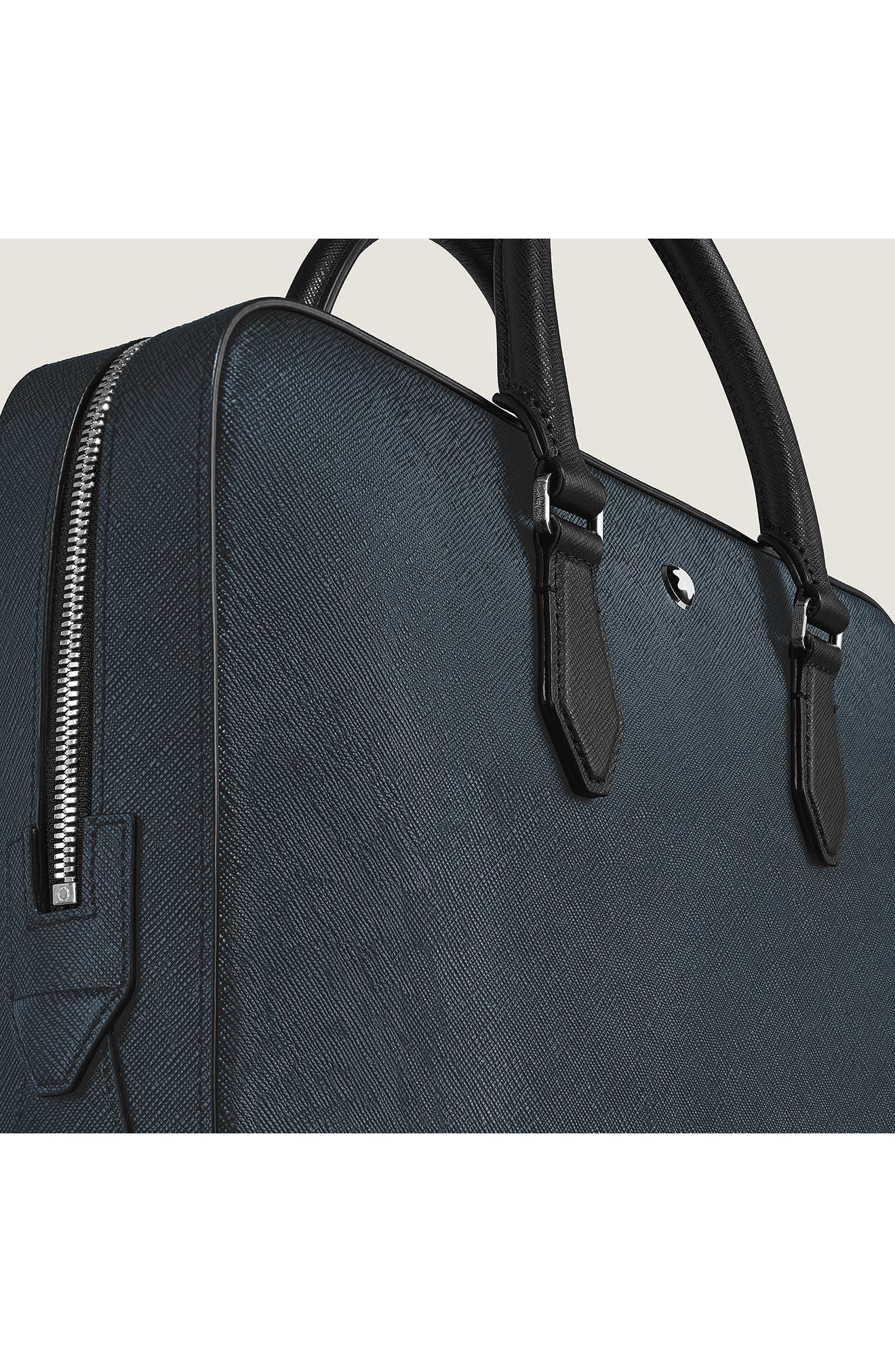 Montblanc Sartorial Leather Document Case, Alternate, color, Tweed Blue