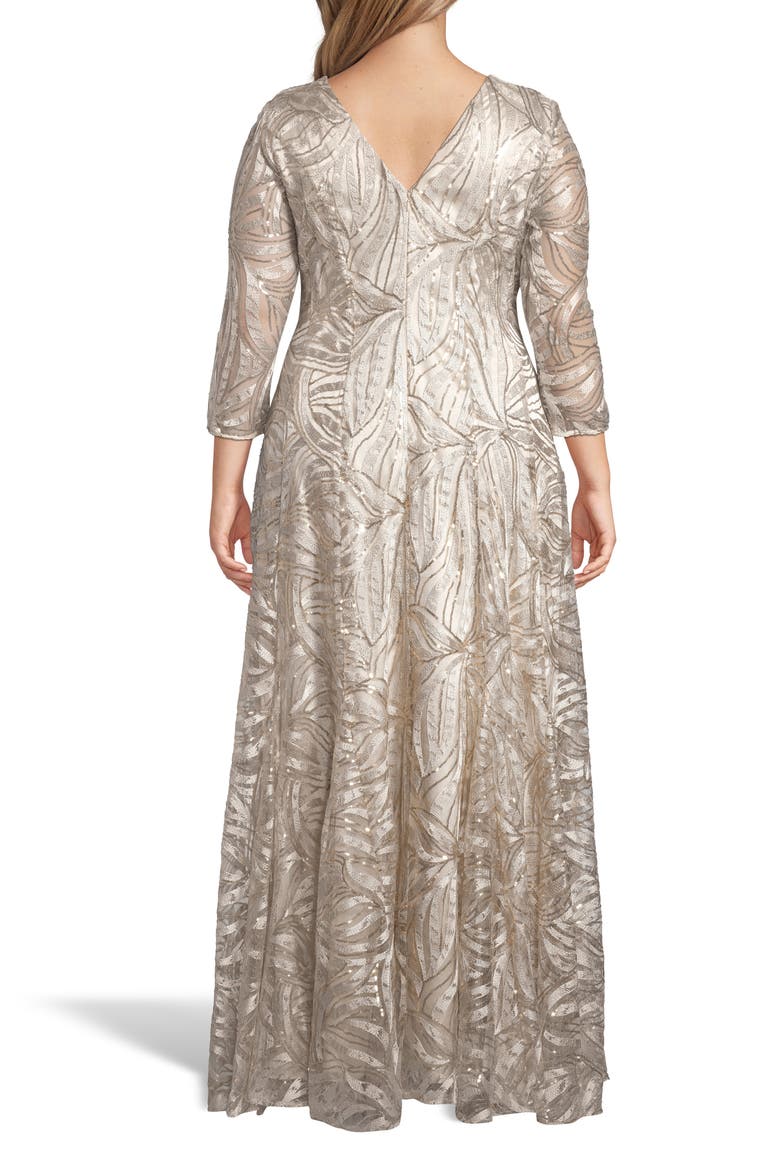 Embellished A-Line Gown, Alternate, color, CHAMPAGNE/ GOLD