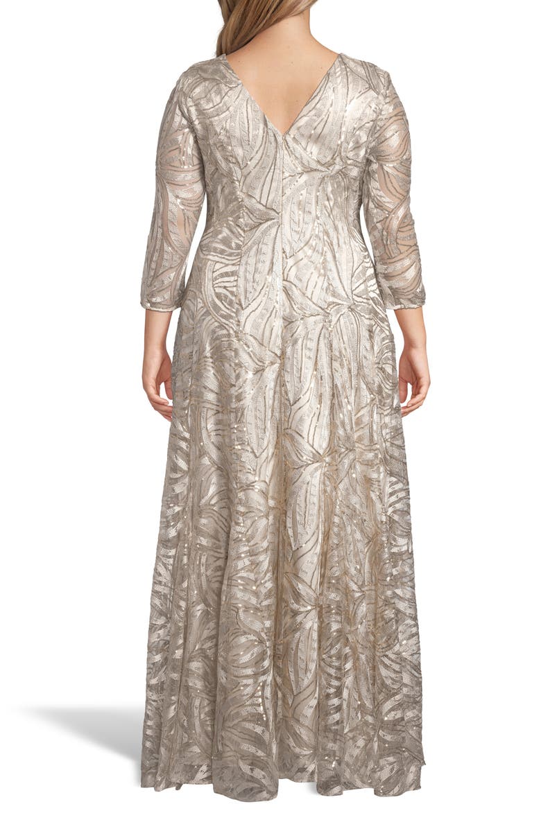 Tahari Embellished A-Line Gown, Alternate, color, 