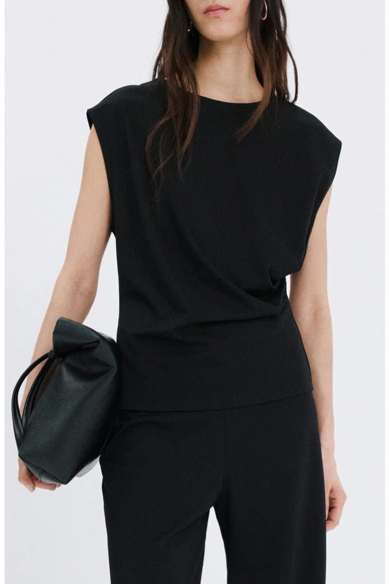 Pleated Top, Main, color, BLACK