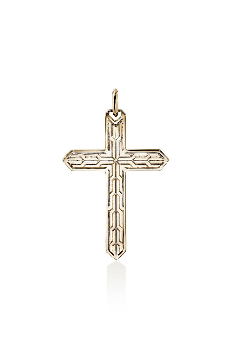 Icon 14k Gold Cross Pendant, Alternate, color, GOLD