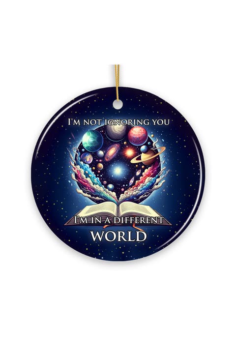 Cosmic Book Different World Ceramic Ornament