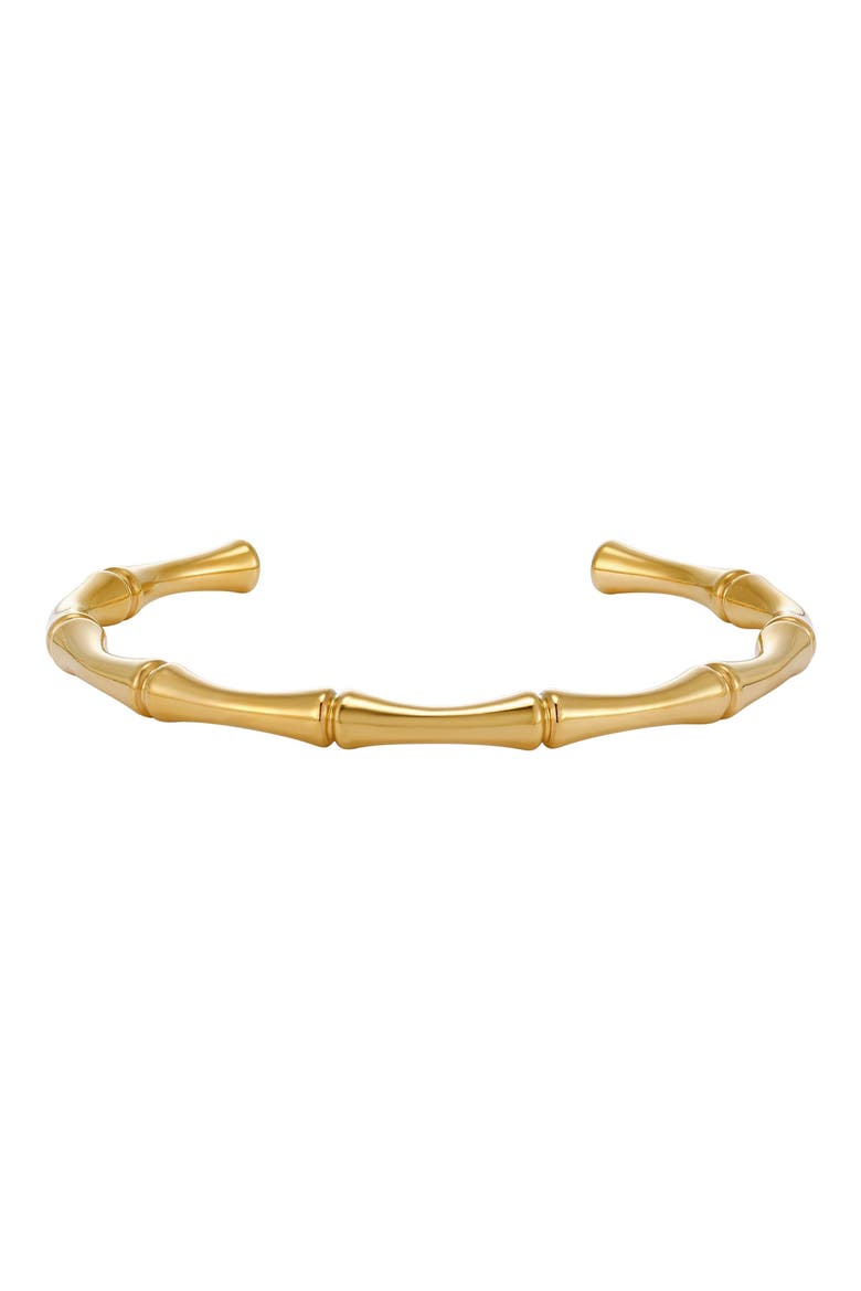Bamboo Textured Cuff Bracelet, Main, color, GOLD
