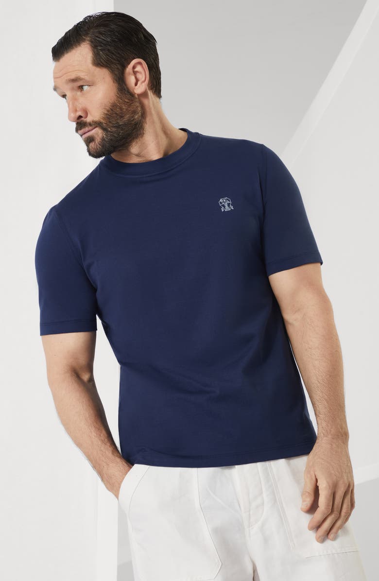 Brunello Cucinelli Jersey T-shirt with logo, Alternate, color, 
