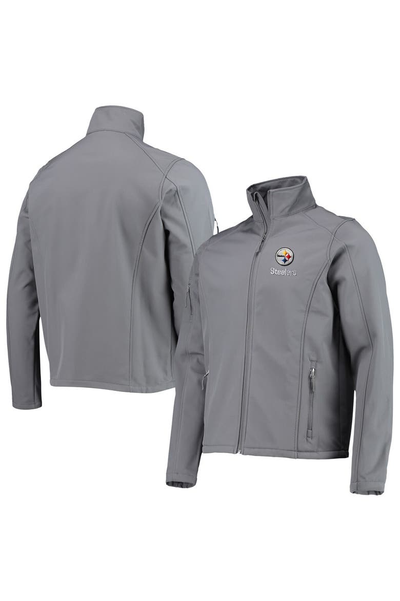 Men's Dunbrooke Charcoal Pittsburgh Steelers Sonoma Softshell Full-Zip Jacket, Main, color, Charcoal