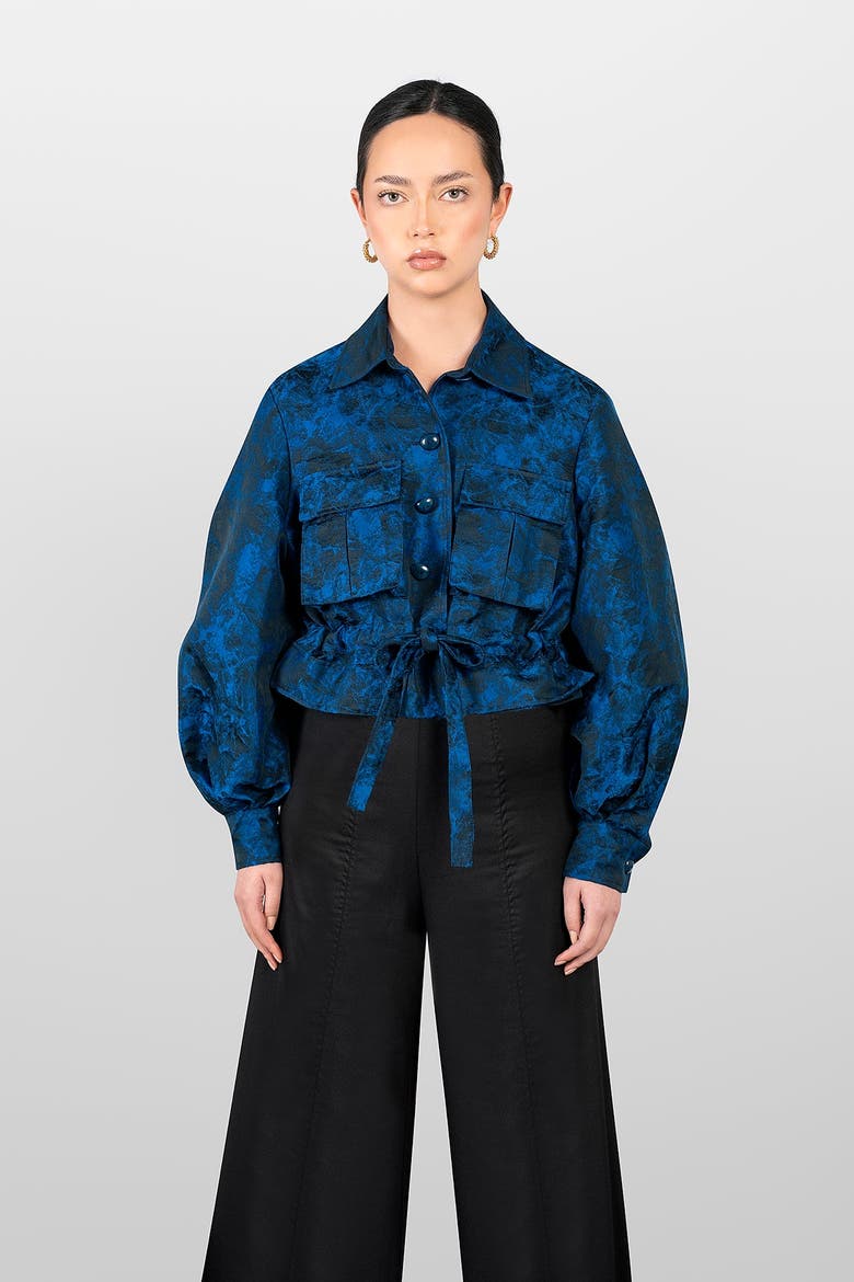 Sahariana Jacquard Jacket, Main, color, Blue
