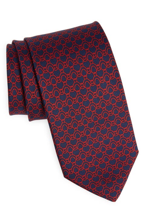 Gancini Wave Silk Tie