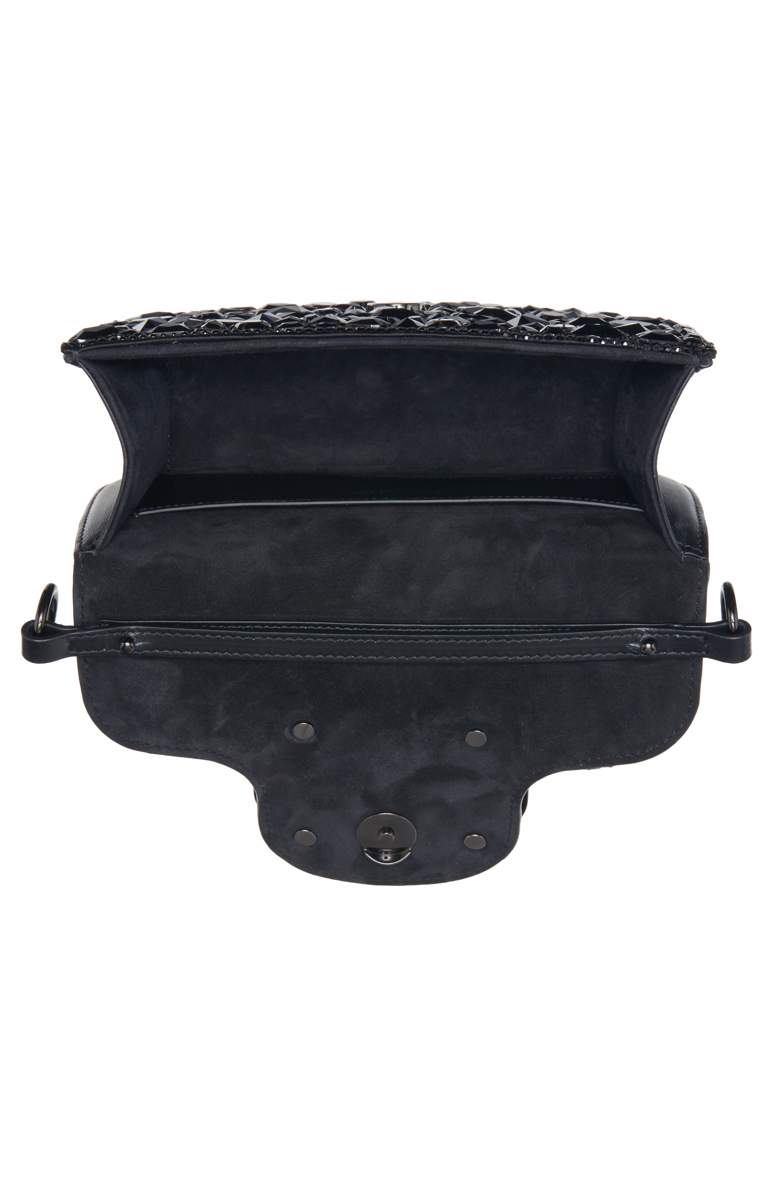 Valentino Garavani Small Locò Crystal Embellished Shoulder Bag, Alternate, color, 