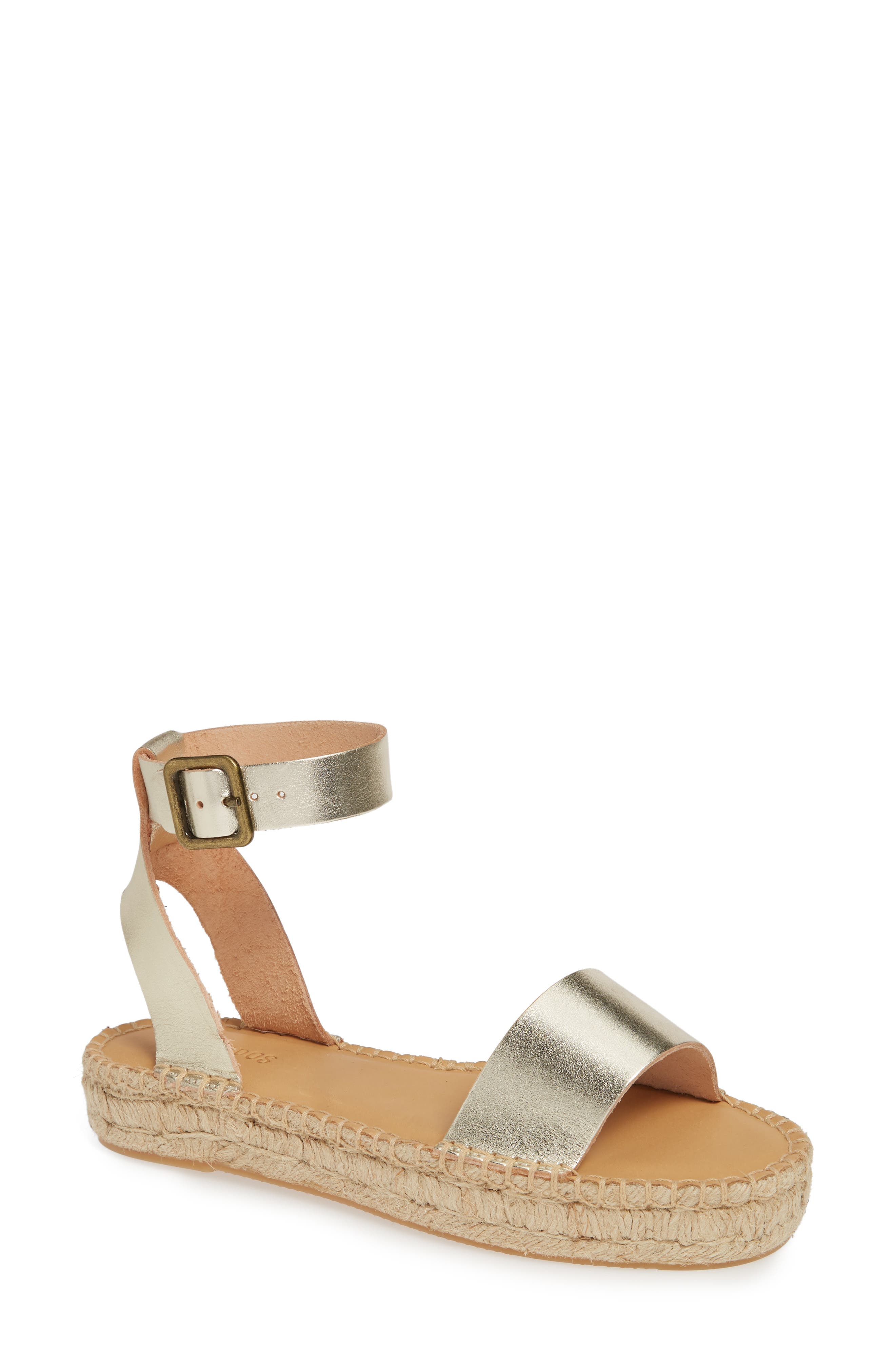 Cadiz Espadrille Sandal, Main, color, PLATINUM