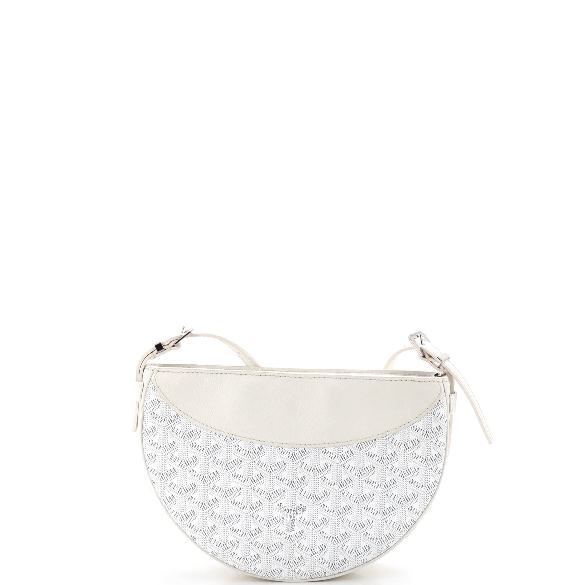 Pre-Owned Goyard Hirondelle Shoulder Bag Coated Canvas and Leather, Alternate, color, White