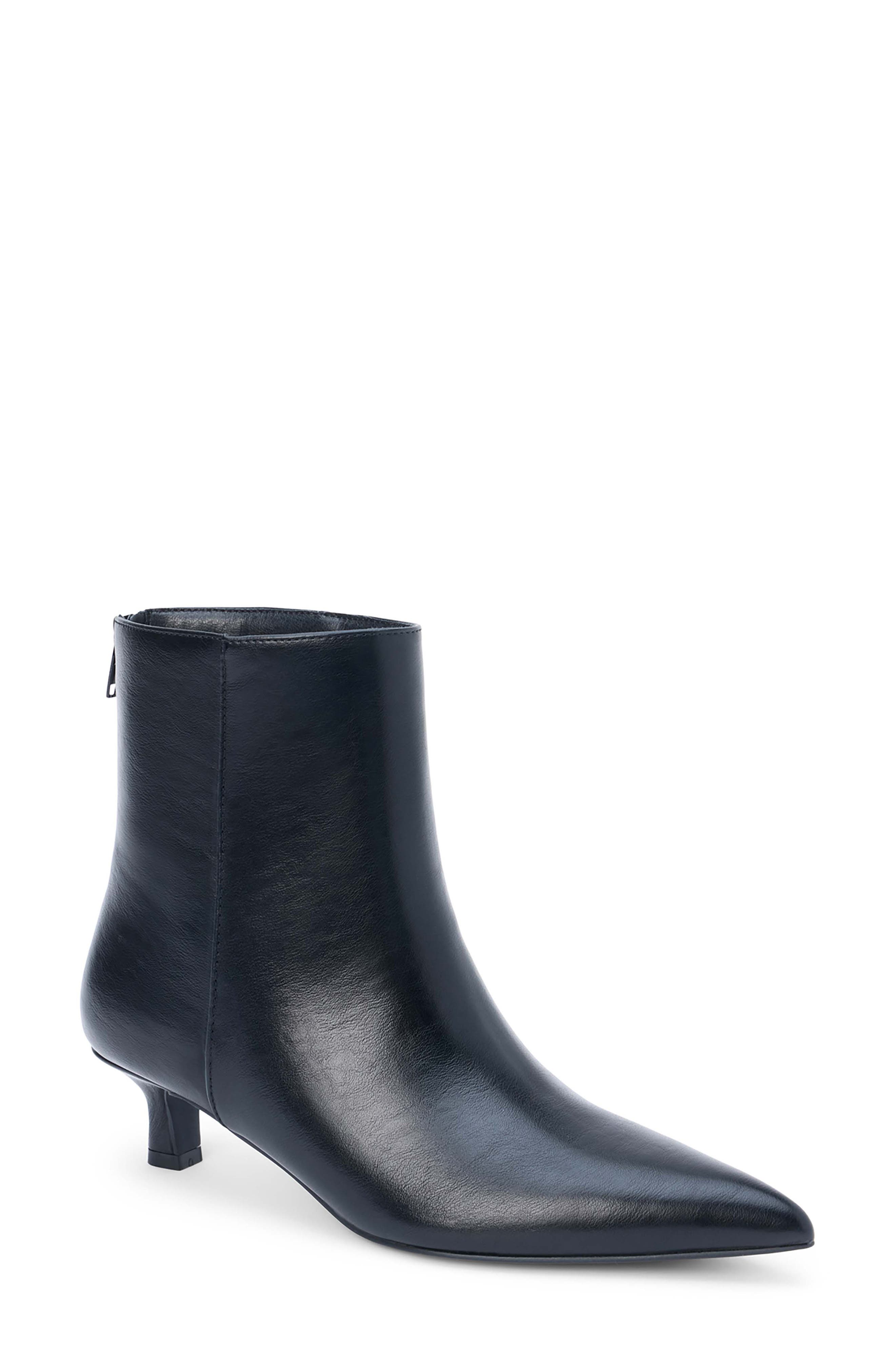 Genesis Kitten Heel Bootie, Main, color, BLACK