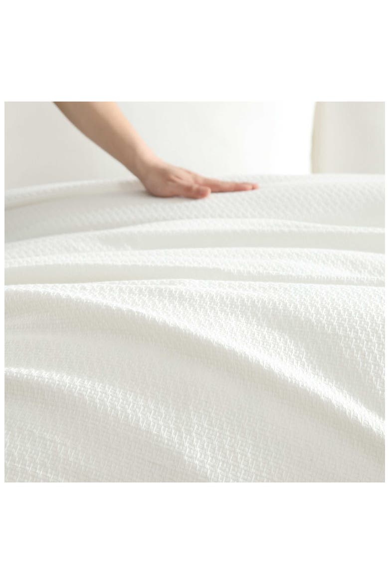 Threaded Basketweave Comforter & Shams Set, Alternate, color, WHITE