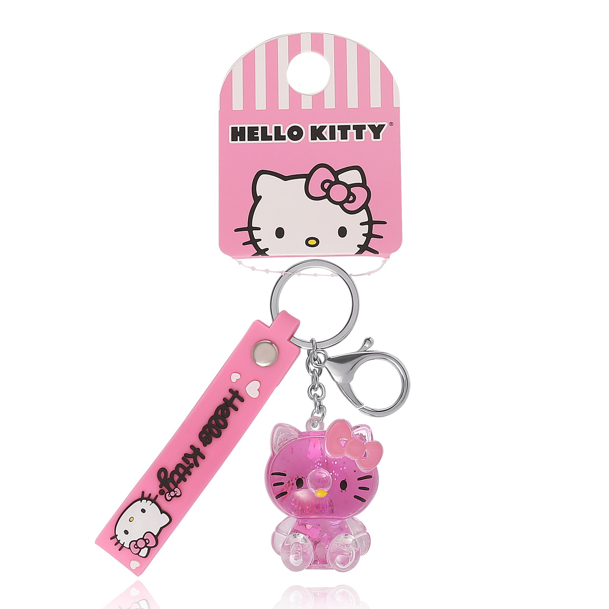 Hello Kitty Liquid Keychain with Wrist Strap, Alternate, color, Pink
