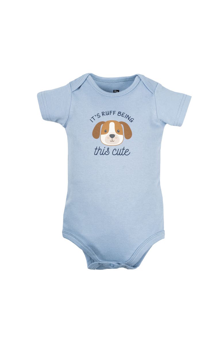 Hudson Baby 3Pk Pack of Essential Cotton One-Piece Rompers, Alternate, color, Rough Being Cute Dog