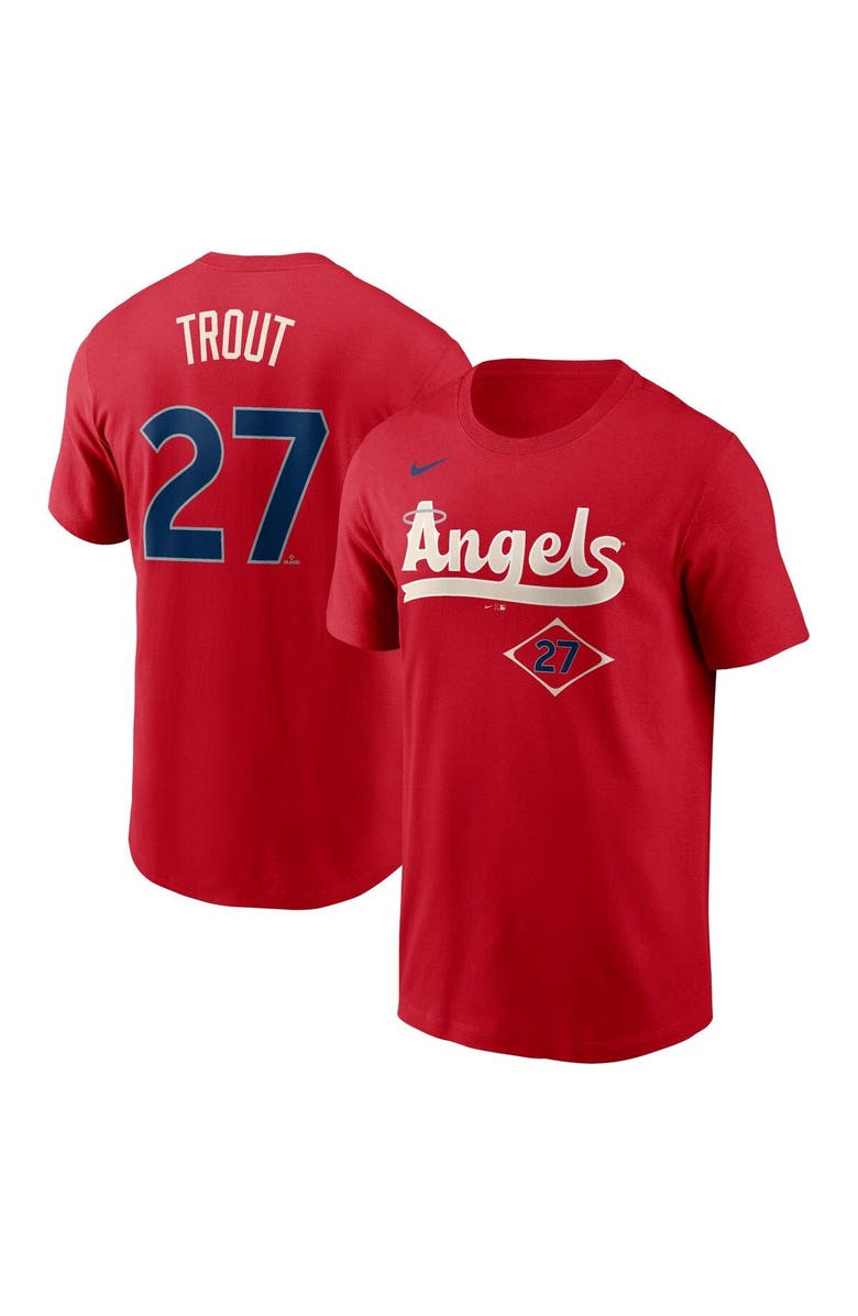 Nike Men's Nike Mike Trout Red Los Angeles Angels City Connect Name & Number T-Shirt, Alternate, color, 