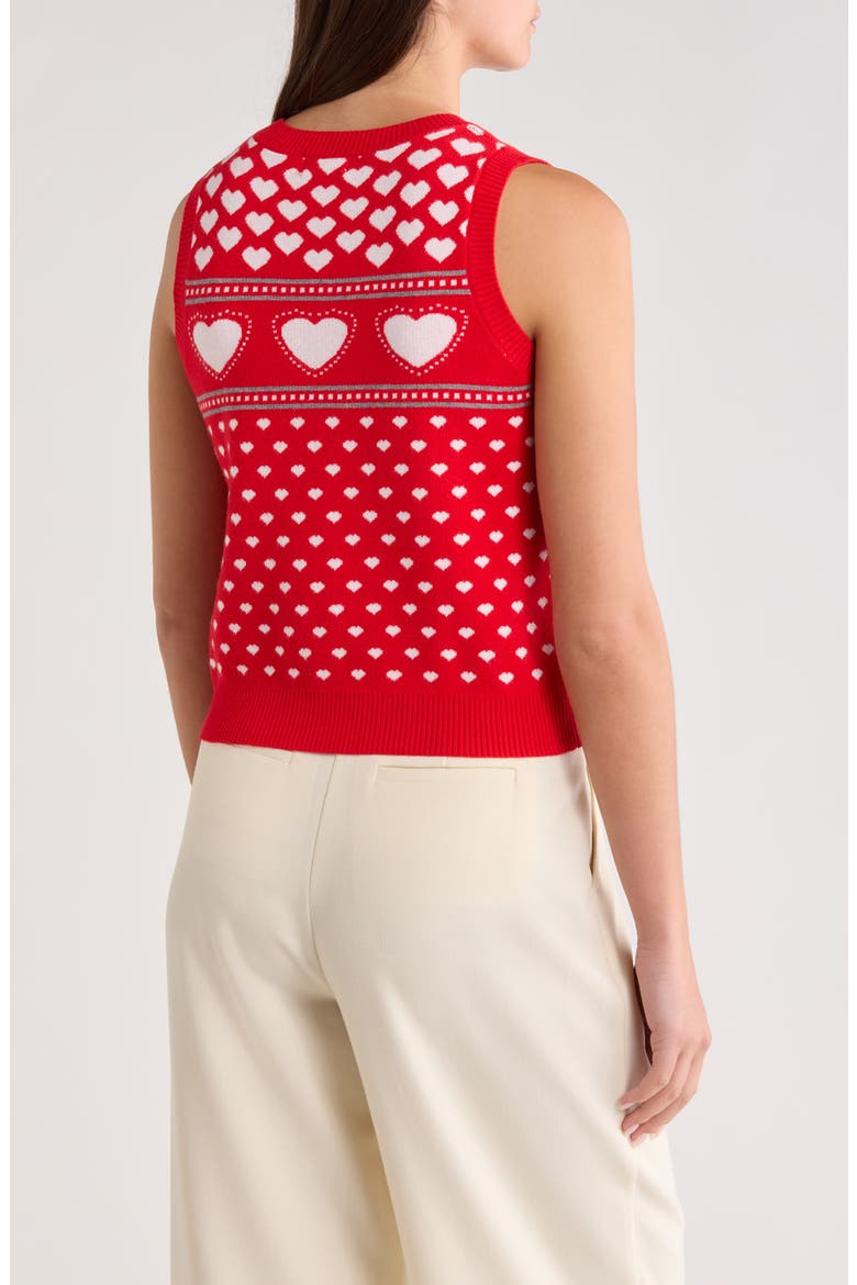 Parisa Heart Sweater Vest, Alternate, color, RED-WHITE