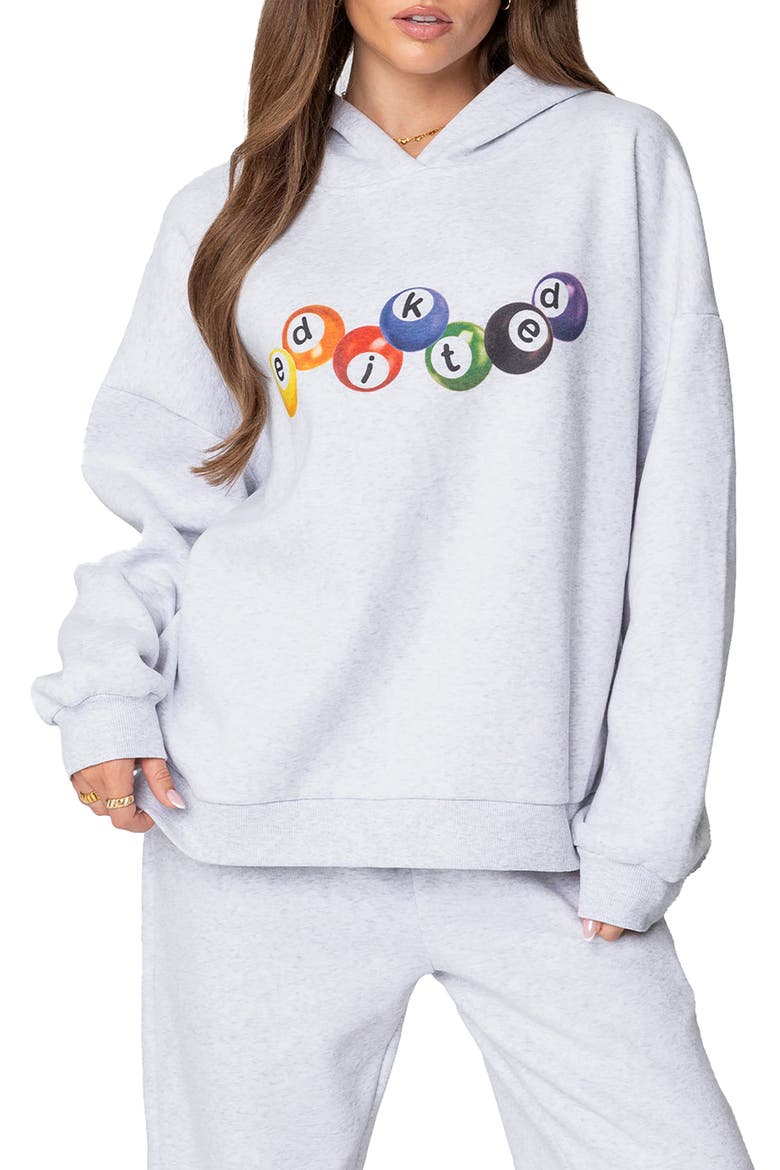 Billiard Oversize Hoodie, Main, color, GRAY-MELANGE