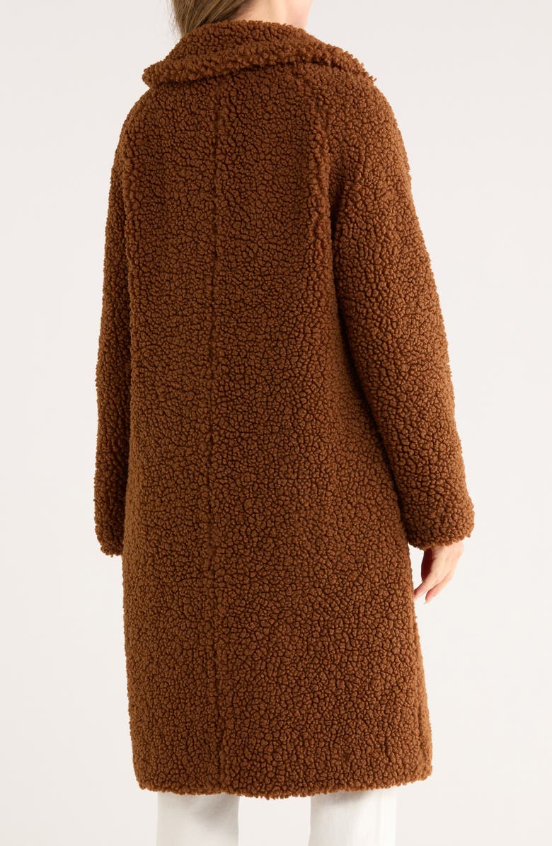 Lucky Brand Missy Faux Shearling Coat, Alternate, color, Pecan