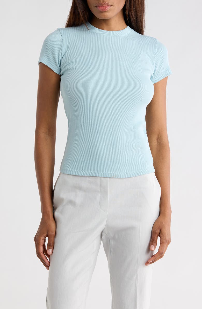 Theory Stretch Rib Tiny Tee, Main, color, Sterling Blue
