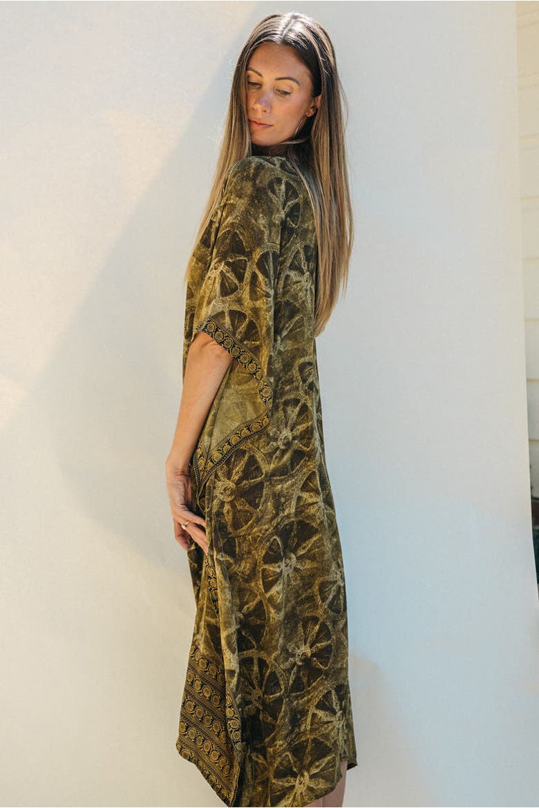 Long Caftan Luna, Alternate, color, Green