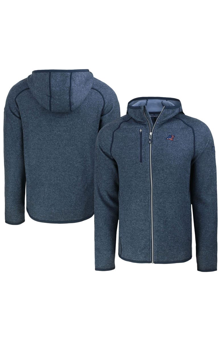 Cutter & Buck Men's Cutter & Buck Heather Navy Carolina Panthers  Americana Mainsail Full-Zip Hooded Jacket, Main, color, Heather Navy