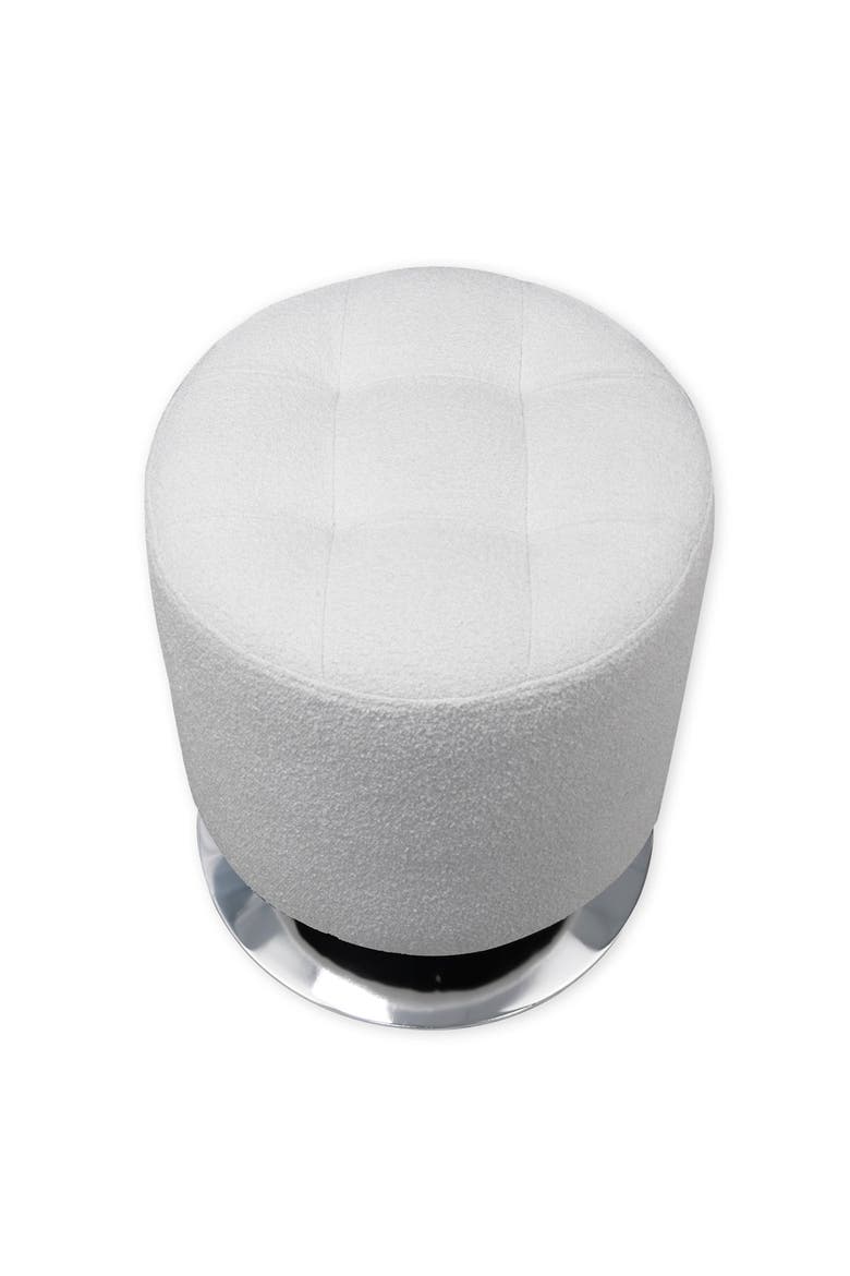 Rosey Tufted Vanity Ottoman, Alternate, color, White Crushed Velvet
