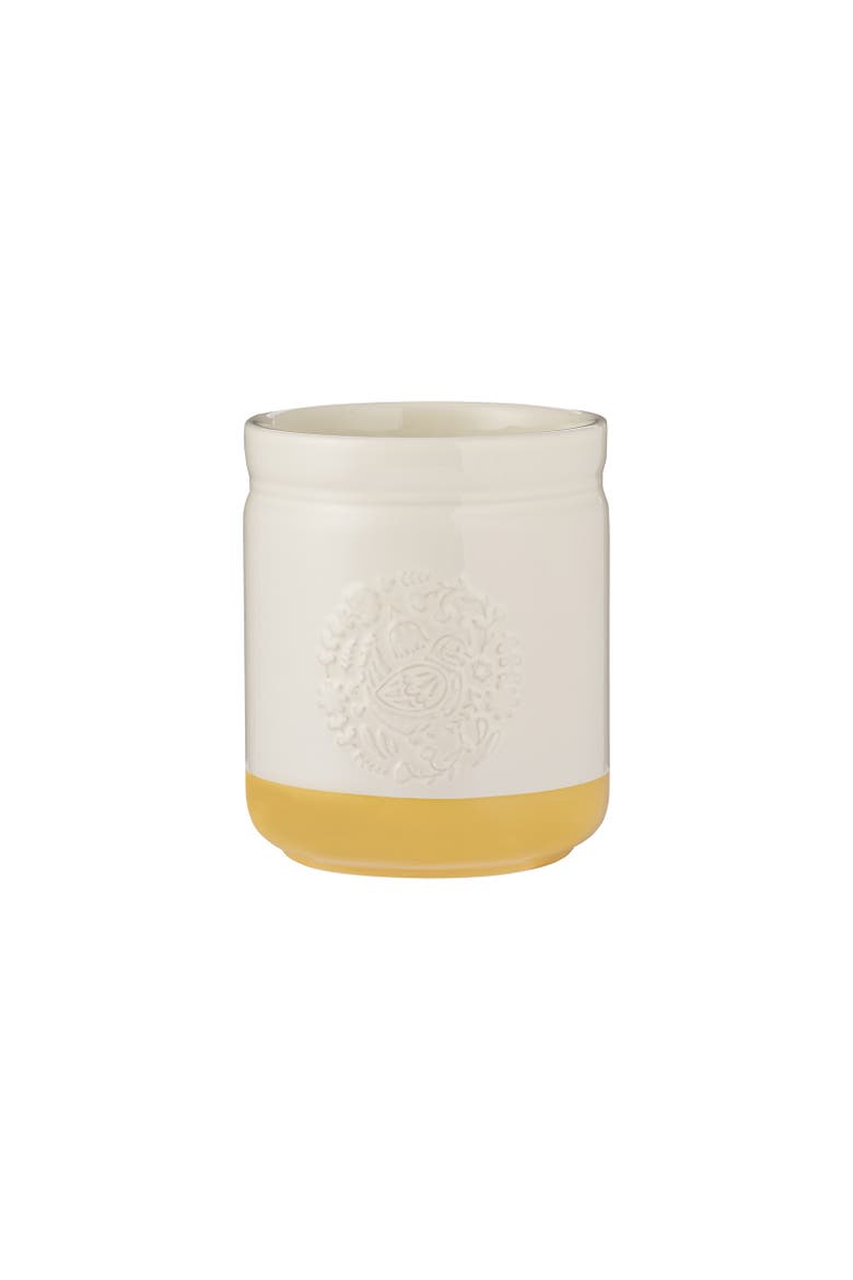 Home to Roost Utensil Crock, 6" x 5", Main, color, Yellow