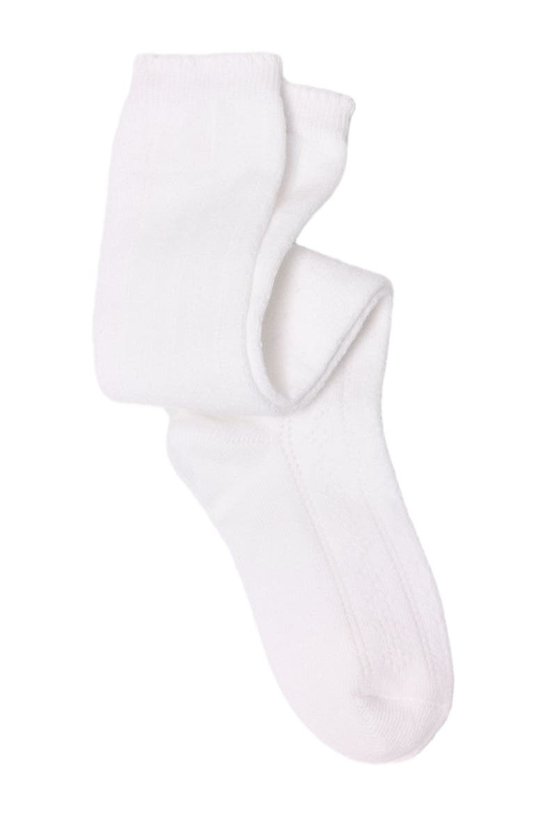 Knee-high pointelle socks, Alternate, color, White