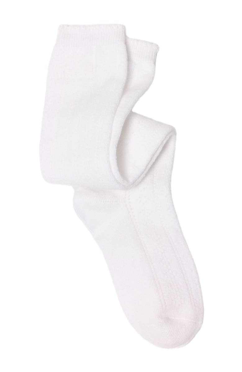 maje Knee-high pointelle socks, Alternate, color, White