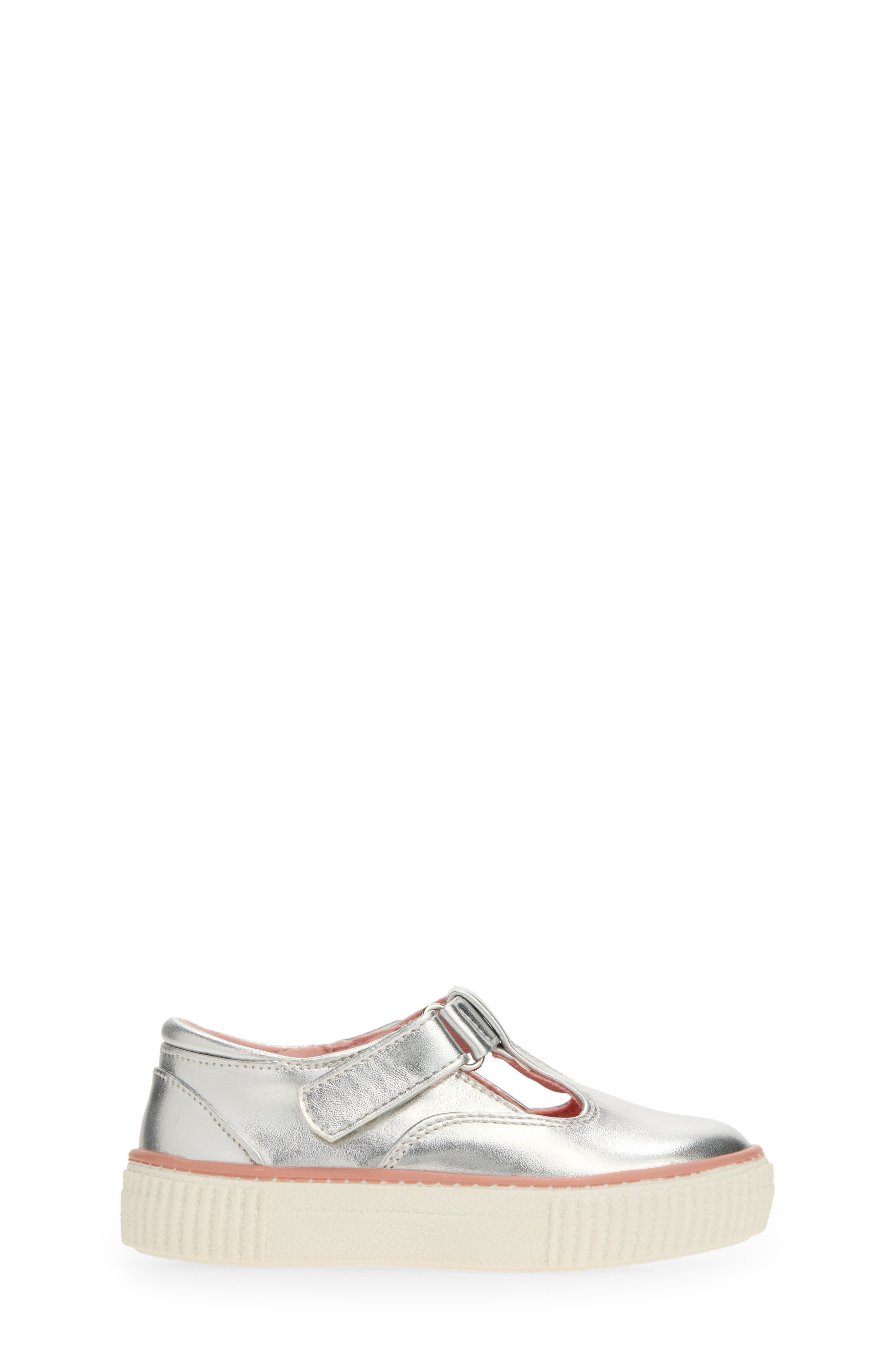 Tucker + Tate Tabitha T-Strap Mary Jane Flat, Alternate, color, Silver Metallic