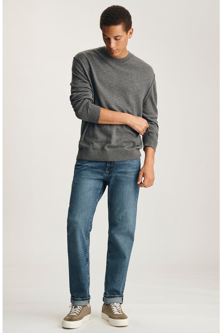 Lightweight Crewneck Sweater, Alternate, color, GREY MELANGE