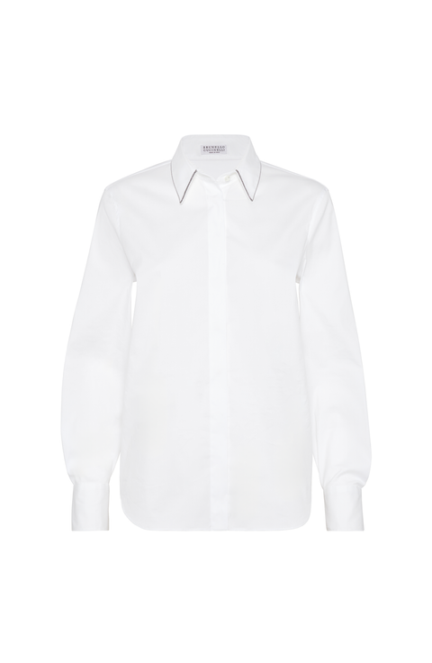 Tシャツ・カットソー BRUNELLO CUCINELLI Women Tops M0T18BD222096 WHITE Brunello Cucinelli White cotton t-shirt | TheDoubleF