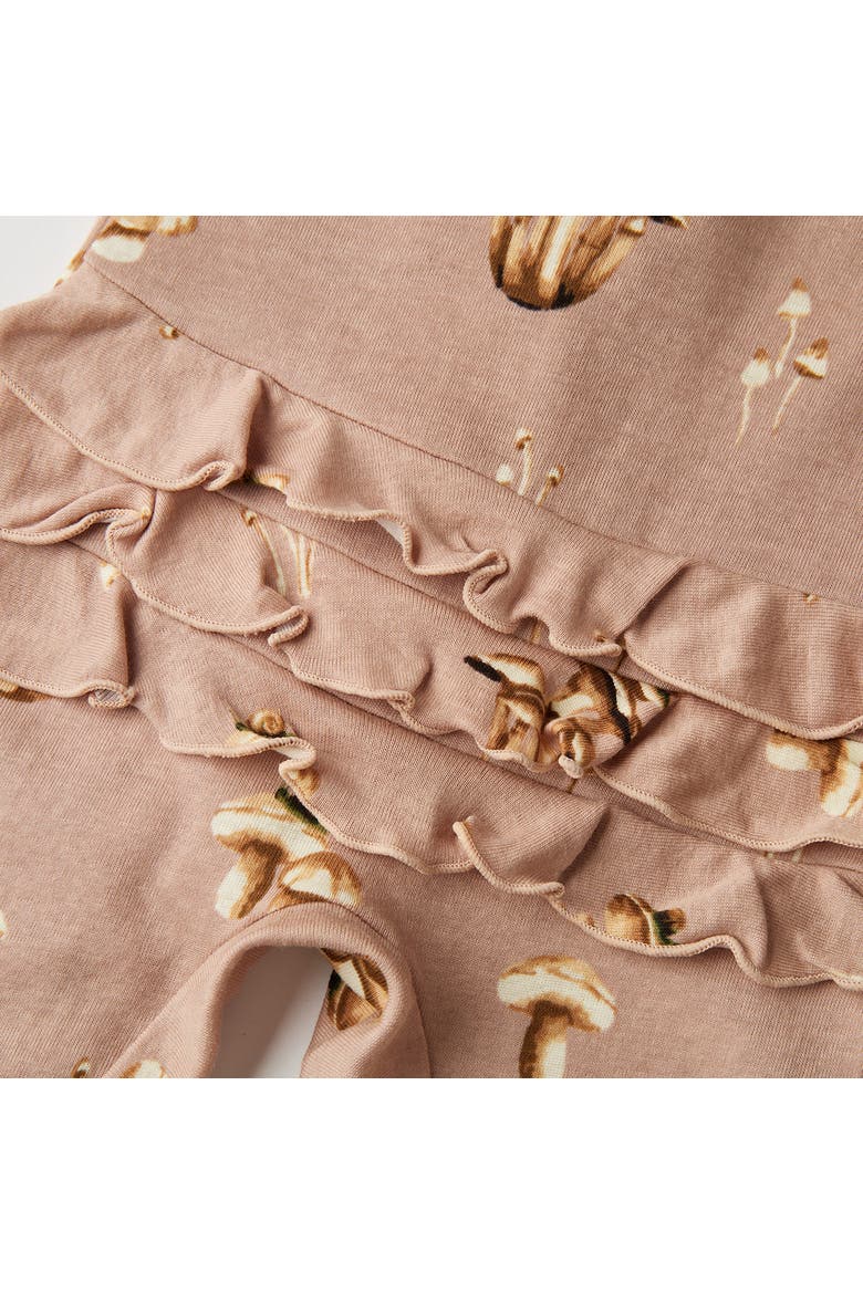 Organic Cotton Ruffle Footed Romper, Alternate, color, Mushroom