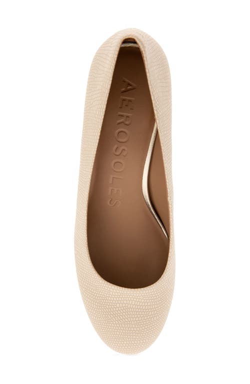 Shop Aerosoles Ebel Block Heel Pump In Light Stone Embossed Leather
