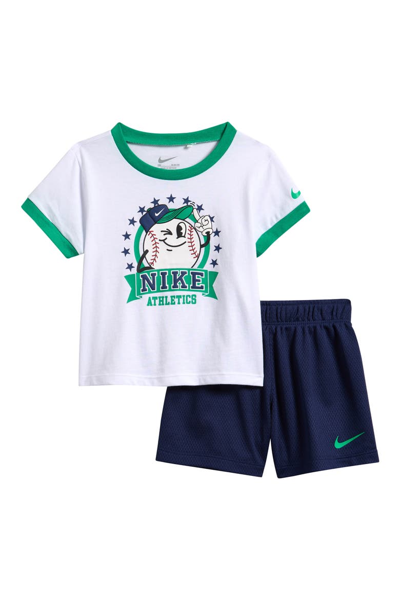 Dri-FIT Baseball Graphic T-Shirt & Pull-On Mesh Shorts Set, Main, color, MIDNIGHT NAVY