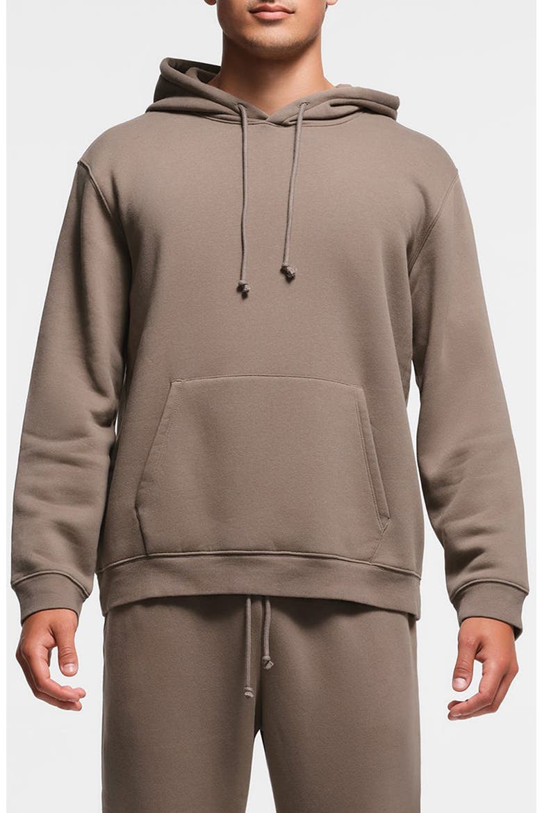 Cotton Blend Pullover Hoodie, Main, color, TRUFFLE