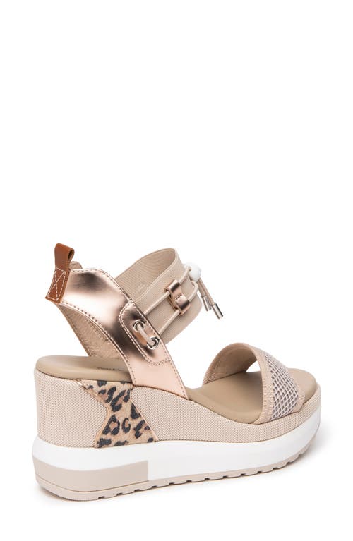 Nerogiardini Bungee Metallic Platform Wedge Sandal In Neutral