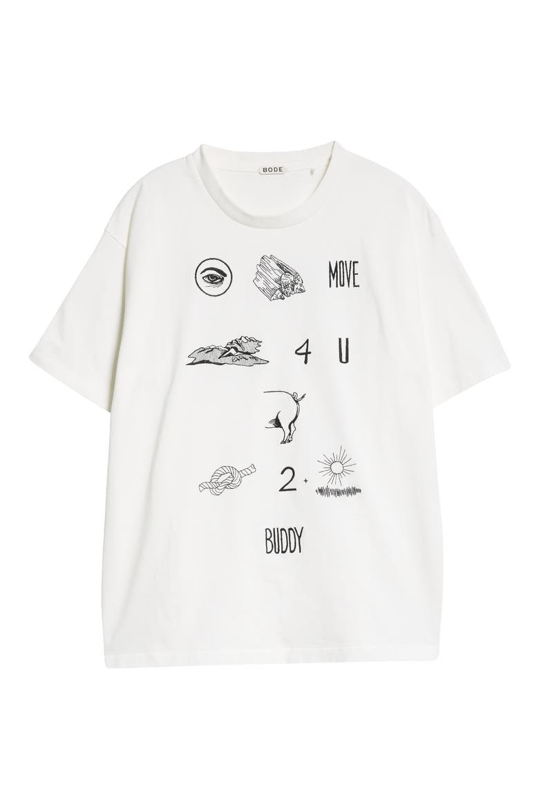 Rebus Embroidered T-Shirt, Alternate, color, CREAM