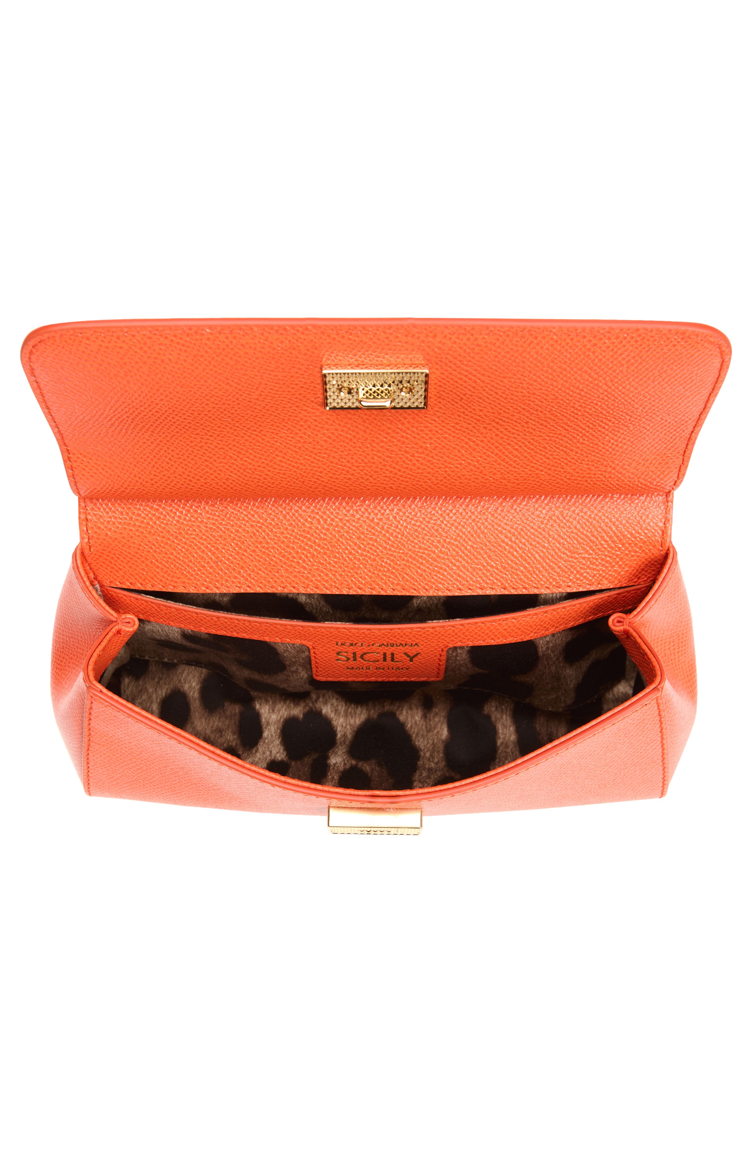 Sicily Leather Top Handle Bag, Alternate, color, 81166 ORANGE