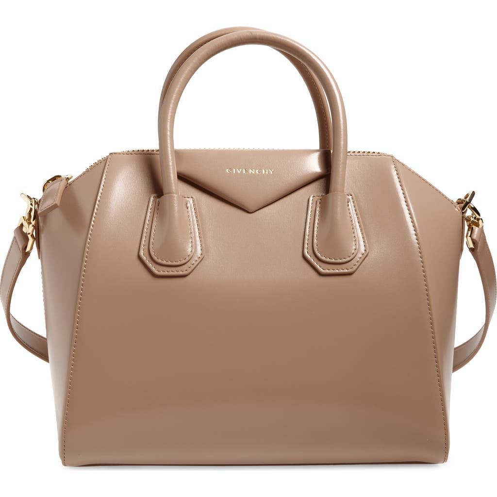 Givenchy Small Antigona Leather Satchel In Brown