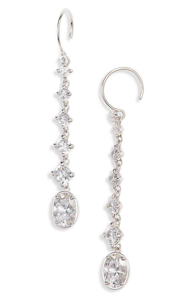 Nadri Issa Cubic Zirconia Linear Drop Earrings, Main, color, 