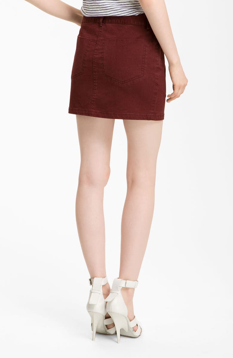 alexanderwang.t T by Alexander Wang Stretch Twill Jean Skirt, Alternate, color,