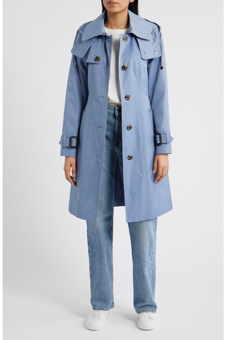 Water Resistant Belted Trench Coat, Alternate, color, WASHED DENIM