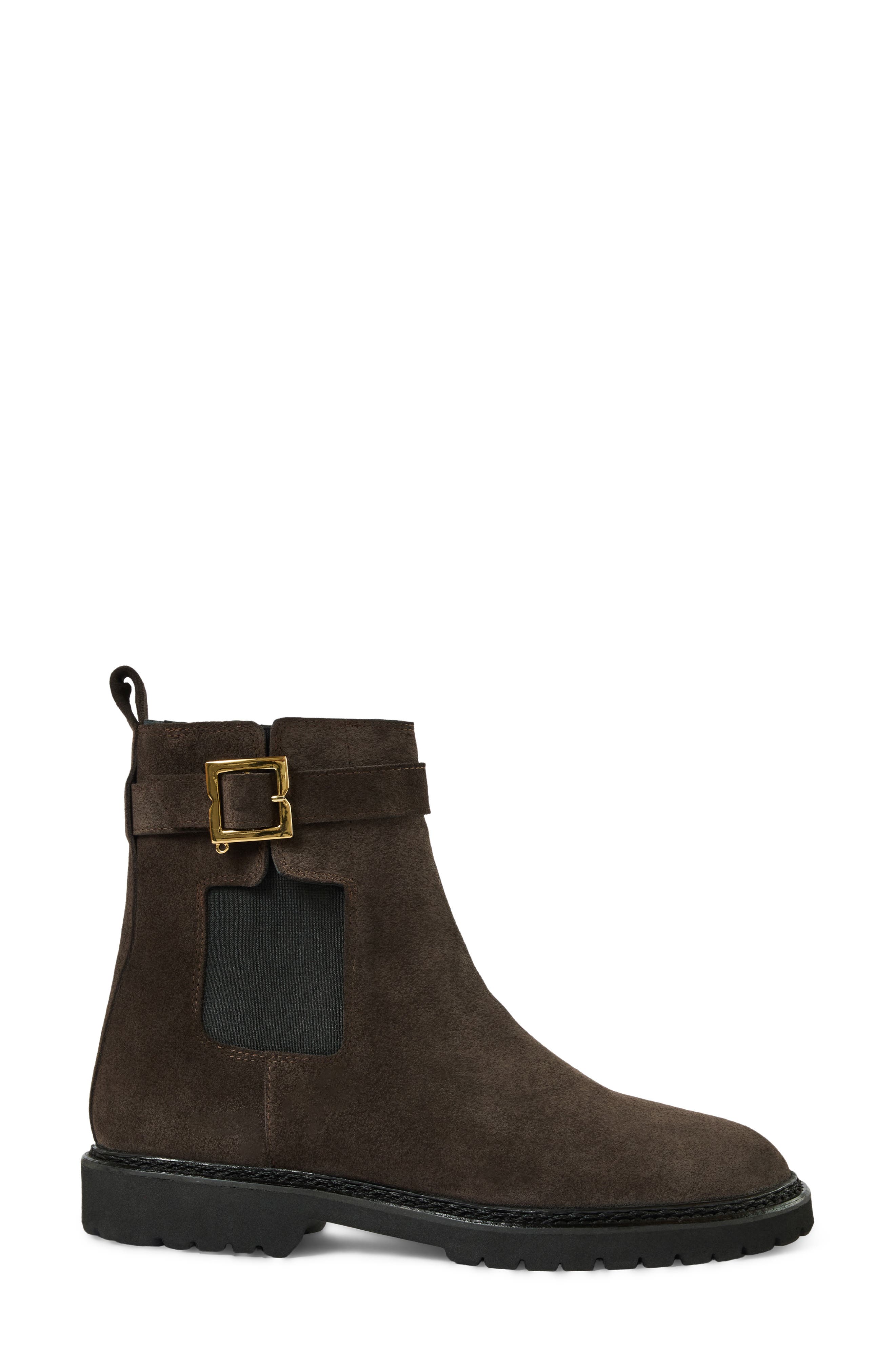 Moneta Leather Ankle Bootie, Alternate, color, DARK BROWN SUEDE