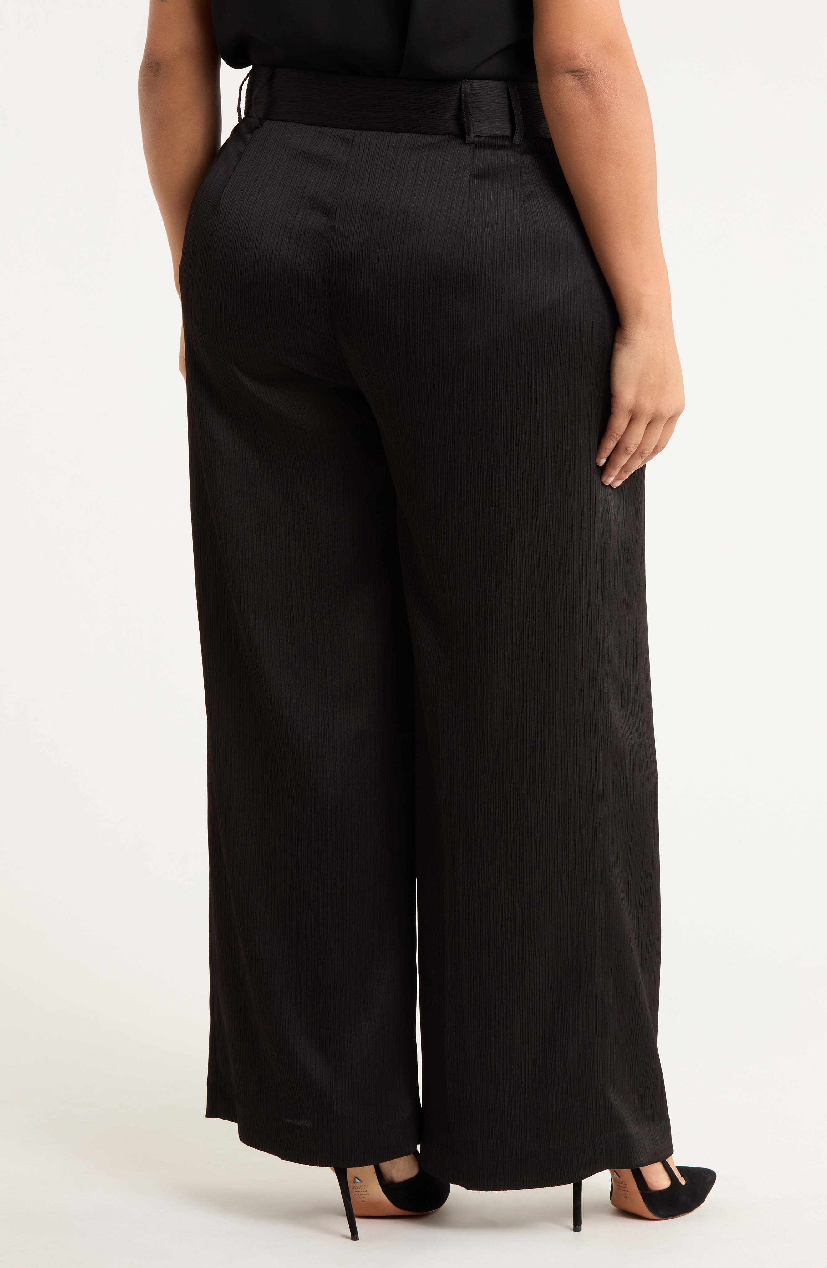 Tahari ASL Wide Leg Crinkle Satin Pants (Women) | Nordstrom