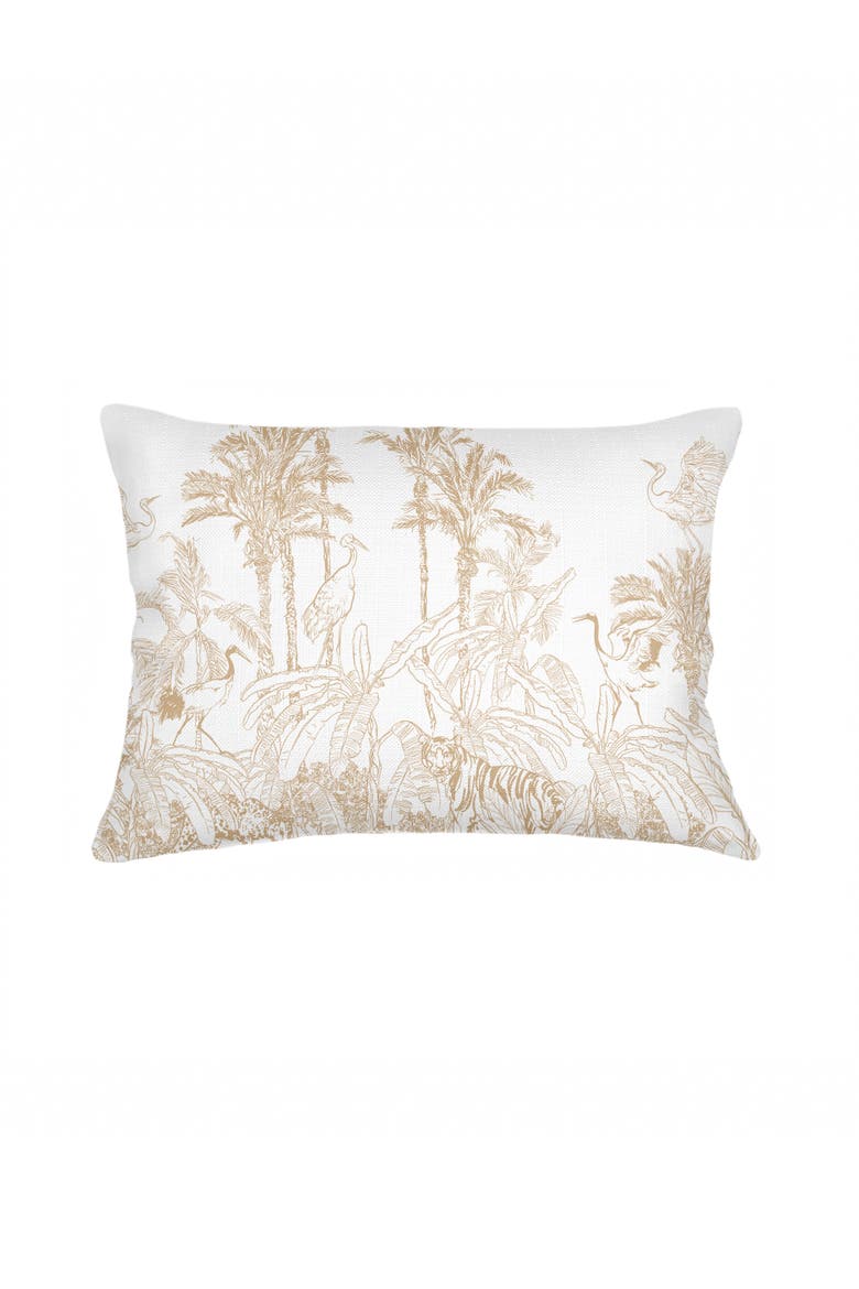 Wildlife Toile Linen Pillow Cover Only, Alternate, color, Beige