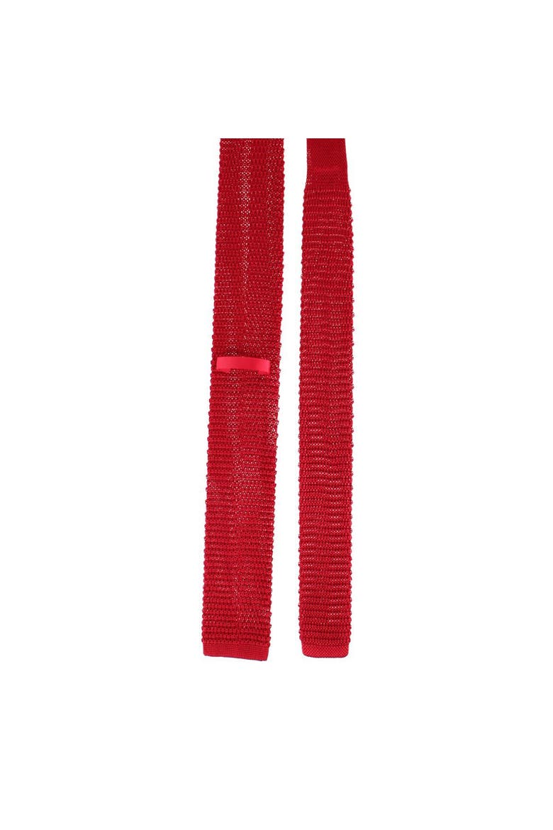 Zion Knit Silk Solid Colored Necktie, Alternate, color, Red