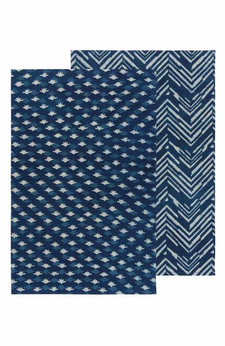 Set of 2 Block Print Tea Towels
